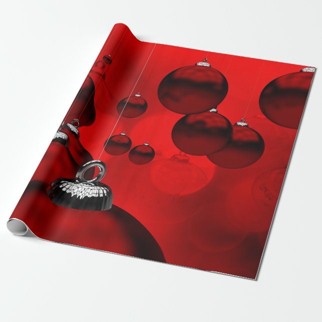 Röda juldekorationer presentpapper (Utrullad)