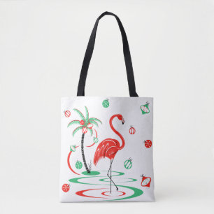 Röda julflamingo Baubles Tygkasse