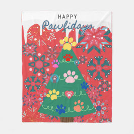 Röda Julgran med tassar-prydnadsföremål Fleecefilt