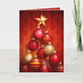 Röda Julgran-utsmyckningar har mappats Helgkort