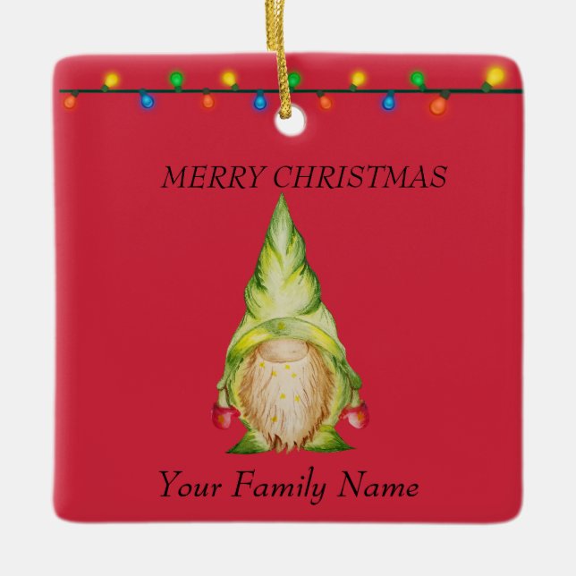 Röda julgranar julgransprydnad keramik (Framsida)