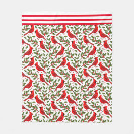 Röda julkardinaler fleecefilt