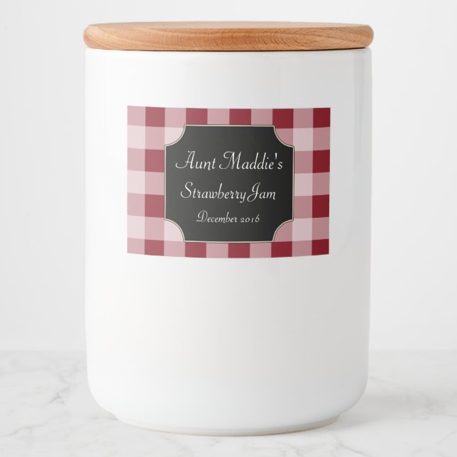 Röda julklappsetiketter för matsalar mat etiketter (Framsida)