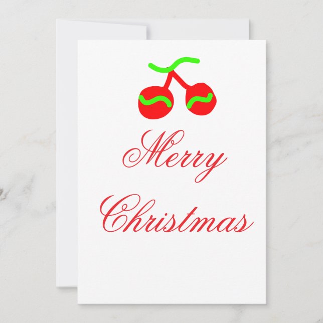 Röda julklockor god jul namn datum  julkort (Framsida)