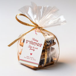 Röda julmärkord för babyskor presentetikett