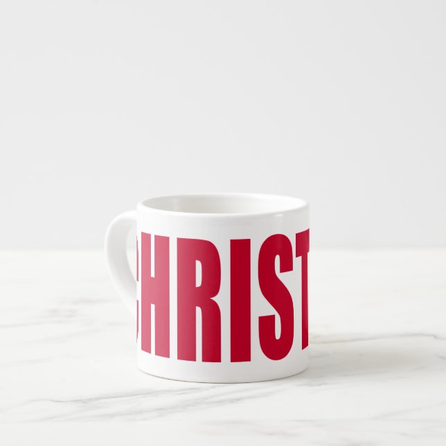 Röda julmuggar med specialdesign espressomugg (Framsida vänster)