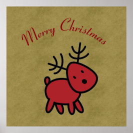 Röda julpryder Illustration Poster