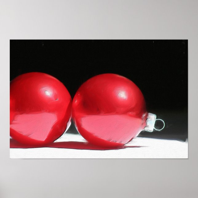 Röda julprydnader poster (Framsidan)