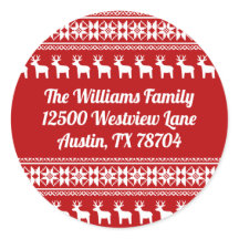 Röda julrenar Snowflake-Returadress