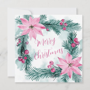 Röda julstjärnor Blommig julkort