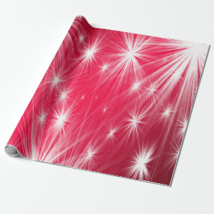 Röda julstjärnor med snöflingor och poinsettia presentpapper