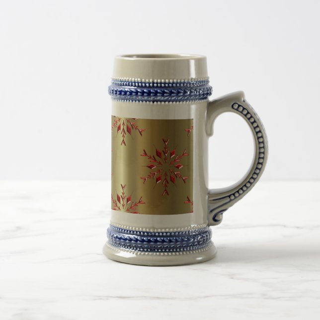 Röda julstjärnor på Guld Sejdel (Höger)