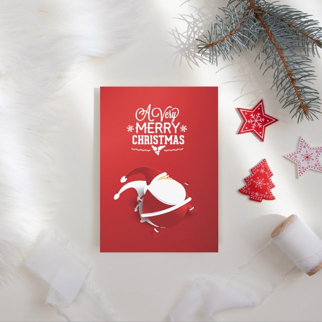 Röda Jultomten mycket jul Helgkort (Skapare uppladdad)