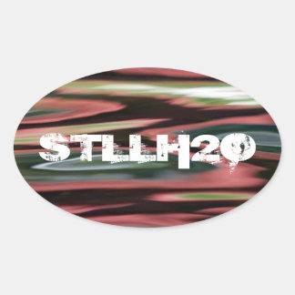 Röda kabinreflektioner ovalt klistermärke