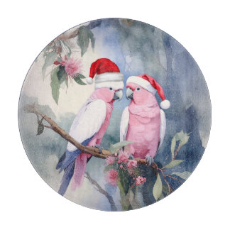 Röda kakaduer Santa hatt God Jul