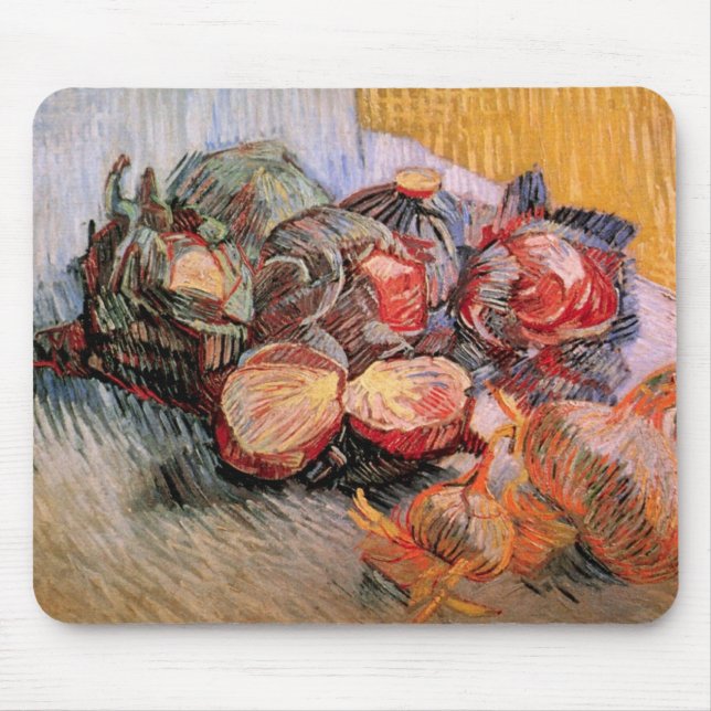 Röda kål och lökar av Vincent van Gogh Musmatta (Framsidan)