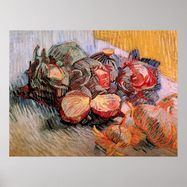 Röda kål och lökar av Vincent van Gogh Poster (Framsidan)