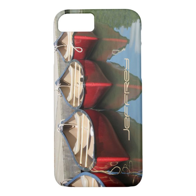 Röda kanoter, reflektion, Namn Case-Mate iPhone Skal (Baksida)