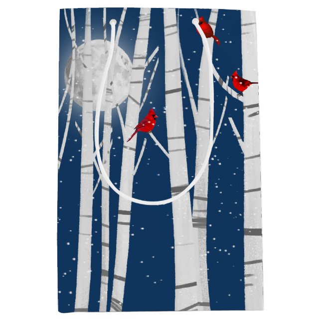 Röda kardinaler i Birch Träd (Framsidan)