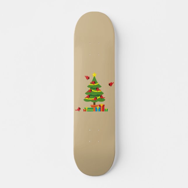 Röda kardinaler - julMerrier spenderade tillsamman Mini Skateboard Bräda 18,5 Cm (Framsida)