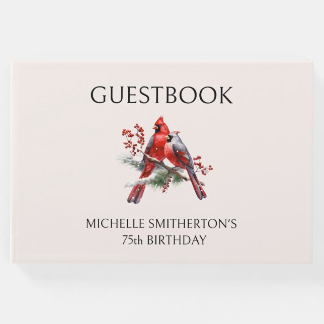 Röda kardinaler Kvinnors födelsedag i 75:e Gästböcker (Framsida)