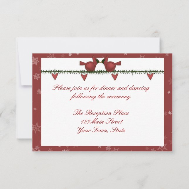 Röda kardinalers Vinterfestreceptionskort Inbjudningar (Framsida)