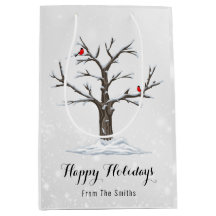 Röda kardinalfåglar vid Snö Träd Illustrationer