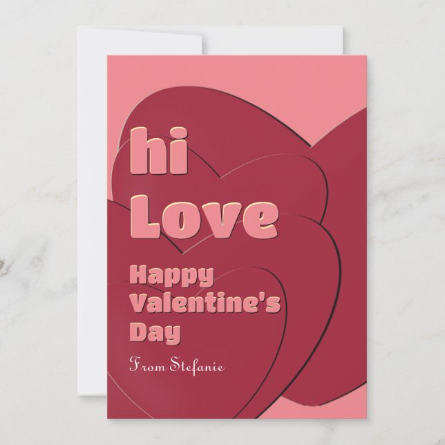 Röda Kärlek Alla hjärtans dagskort för Speciella v Julkort (Framsida)