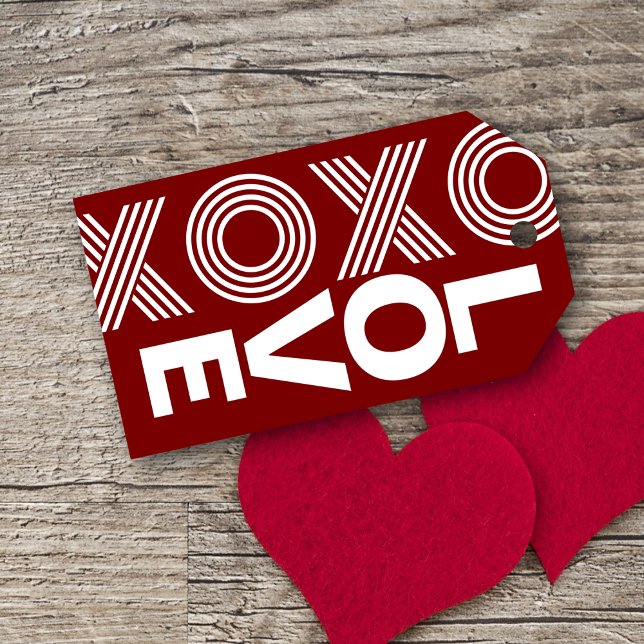 Röda Kärlek i Modern Alla hjärtans dag Presentetikett (Add charm to your gifts with red Valentine tags—romantic, stylish, and perfect for any loved one!)