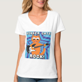 Röda Katter Är Bäst! Gitarr Katt T Shirt