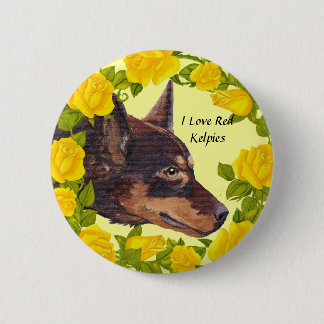 Röda Kelpies och gul ros Knapp
