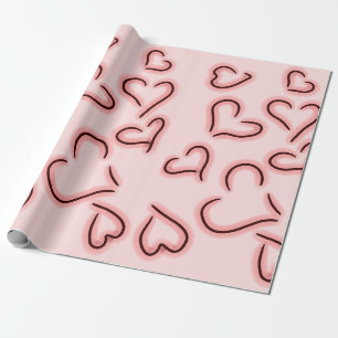Röda kephearter presentpapper