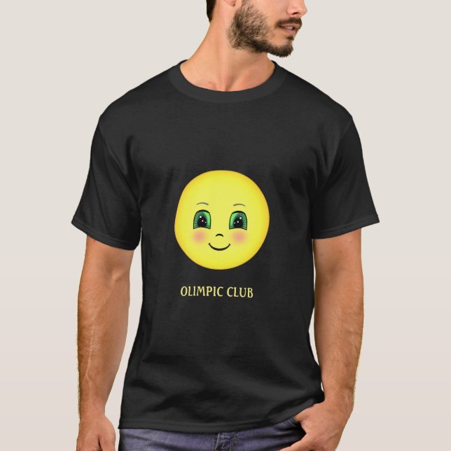 Röda kinder Glad Ansikte Emoji T Shirt (Framsida)