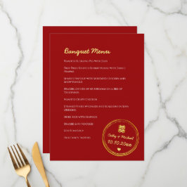 Röda kineserna bröllop dubbla lycka frimärke meny