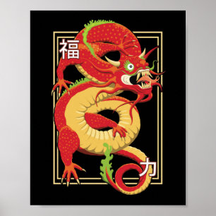 Röda kinesiska draken poster
