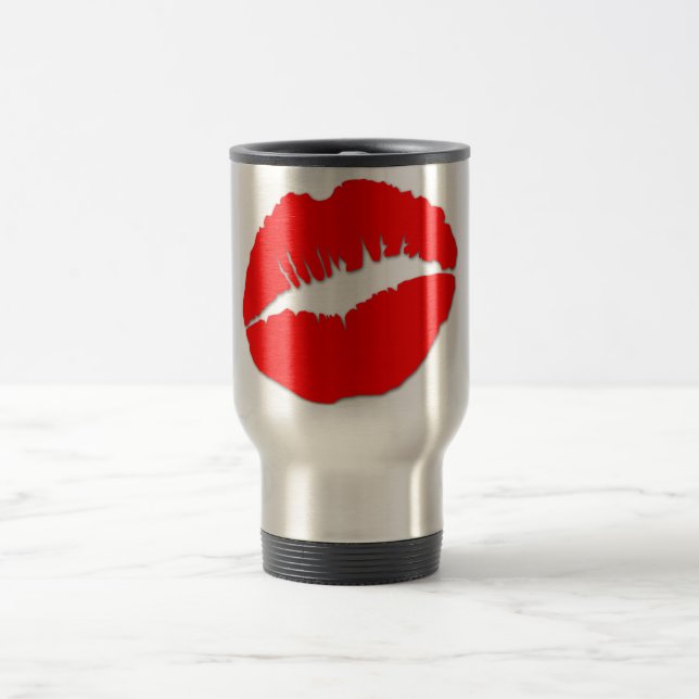 Röda Kissy Läppar Travel Resemugg (Center)