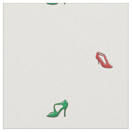 Röda klackar och gröntar tyg