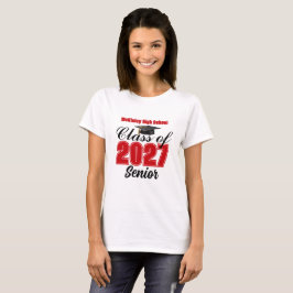 Röda klass 2027 gymnasieelever kvinnors t shirt