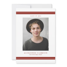 Röda Klassiska Randiga Moderna Foto Examen
