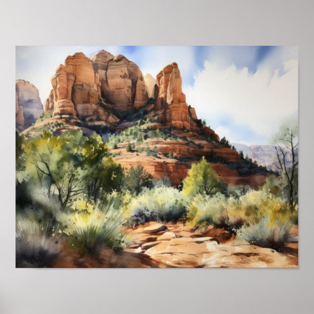 Röda klippor Sedona Arizona konsttryck poster (Framsidan)