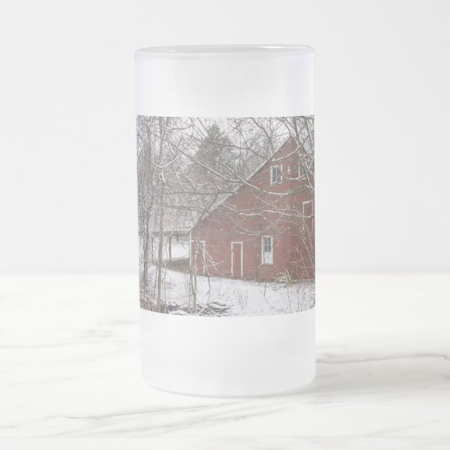 Röda knölar i Snö, skalat glasöl Mugg (Center)