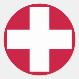 Röda Kor-produkter och -design! Runt Klistermärke