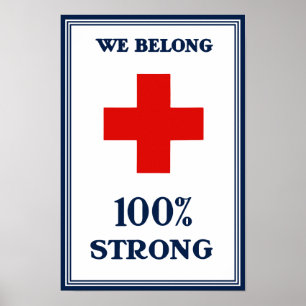 Röda kor -- Vi hör hemma stark 100% Poster
