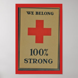 Röda koret för 1920 WWI " hör hemma vi stark 100% Poster