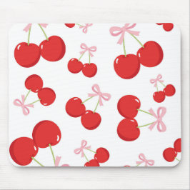 Röda körsbär med rosa slinga Coquette Cottage Chic Musmatta