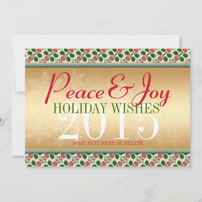 Röda körsbär och snöflammande julkort Mönster (Framsida)