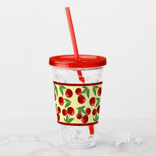 Röda körsbär över hela Mönster, anpassningsbara Take Away Mugg