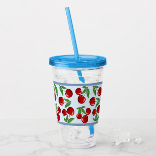 Röda körsbär överallt mönster anpassningsbart take away mugg