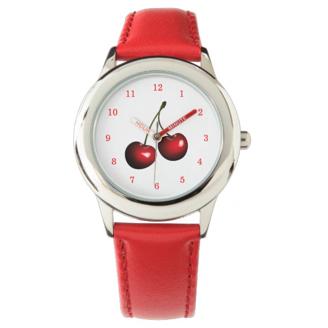 Röda Körsbärsur Armbandsur (Framsida)