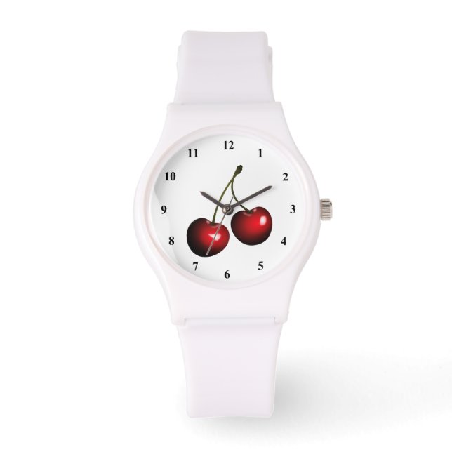 Röda Körsbärsurklocka Present Armbandsur (Framsida)